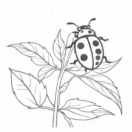 ladybug on fruit tattoo design idea