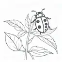 ladybug on fruit tattoo design idea