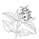 ladybug on fruit tattoo design idea