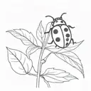 ladybug on fruit tattoo design idea