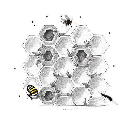 bee hive tattoo design idea