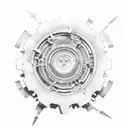 A mechanical wave with surfboards as gears tattoo design idea