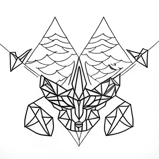 A minimalist tattoo design of a mystical forest scene with hidden yoda faces peeking out from the foliage, capturing the client's love for mystery and nature tattoo design idea