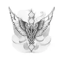 Clapperboard with wings tattoo design idea