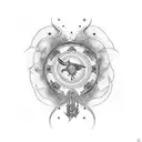 Arm sleeve with tattoo art related to freedom, following your passion, listening to your intuition, and emotional energy tattoo design idea