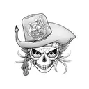 Glumanda with the hat from ace from one piece  tattoo design idea