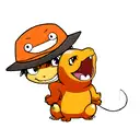 Charmander wearing the hat from ace from one piece  tattoo design idea