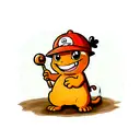 Charmander wearing the hat from ace from one piece  tattoo design idea