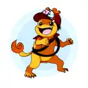 Charmander wearing the hat from ace from one piece  tattoo design idea
