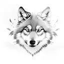 wolves, lilly pad, turtle, aurora  tattoo design idea