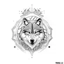 wolves, lilly pad, turtle, aurora  tattoo design idea