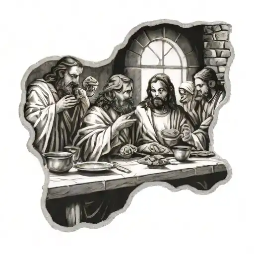 Jesus' last supper with the disciples tattoo design idea