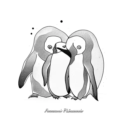 Penguin with guin tattoo design idea