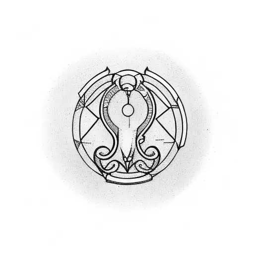 Libra symbol blended with Taurus symbol tattoo design idea