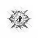  outline of the logo of the band "red hot chilli peppers" with the cover photo of the album "The Getaway" inside it tattoo design idea
