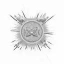  outline of the Red Hot Chilli Peppers logo with "The Getaway" album cover inside tattoo design idea