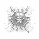  outline of the Red Hot Chilli Peppers logo with "The Getaway" album cover inside tattoo design idea