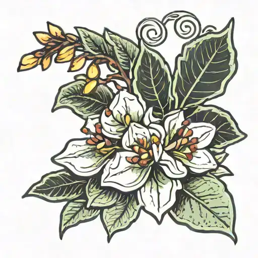 jade plant tattoo design idea
