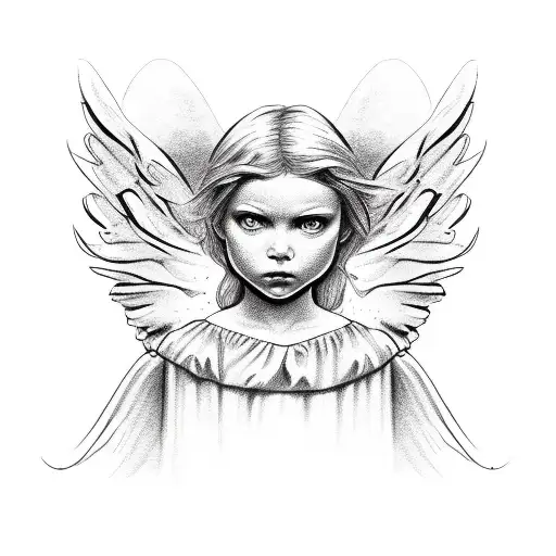 biblically accurate angel with eyeballs  tattoo design idea