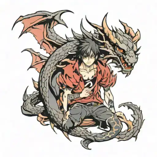 boy,demon,dragon tattoo design idea