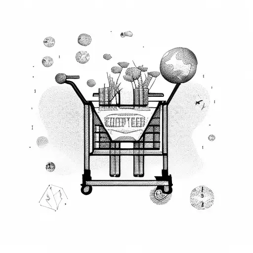 shopping cart with coordinates  tattoo design idea