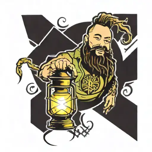 Bray Wyatt Firefly Logo with lantern  tattoo design idea
