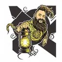 Bray Wyatt Firefly Logo with lantern  tattoo design idea
