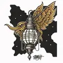 Bray Wyatt Firefly Logo with lantern  tattoo design idea