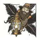 Bray Wyatt Firefly Logo with lantern  tattoo design idea