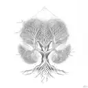 a tree with veins as roots tattoo design idea