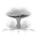 a tree with veins as roots tattoo design idea