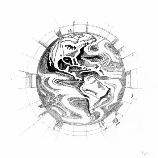 Earth falling out of Atlas's (Greek Titan) Hands tattoo design idea