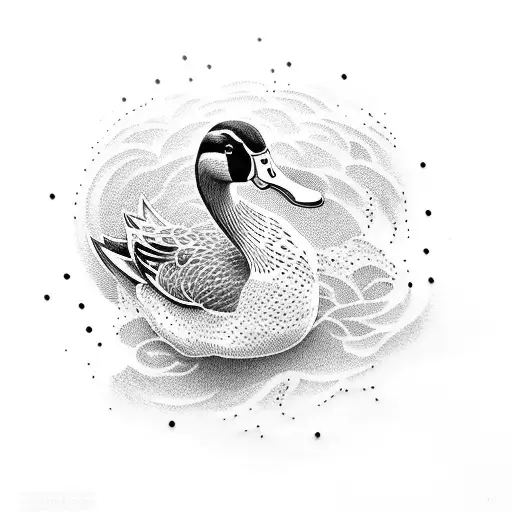 Badass Duck  tattoo design idea