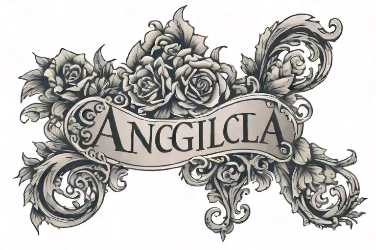 tattoo with the name Angelica tattoo design idea