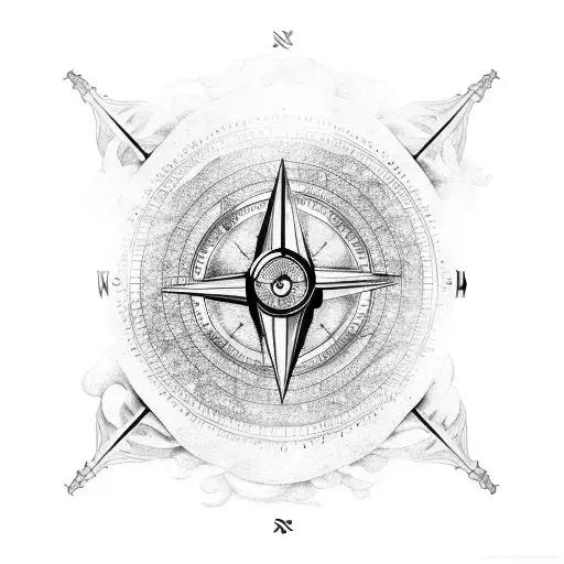 Dragon, compass, music, dig tattoo design idea