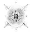 Dragon, compass, music, dig tattoo design idea