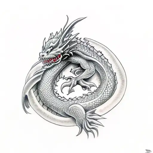 tiny sleeping dragon tattoo design idea