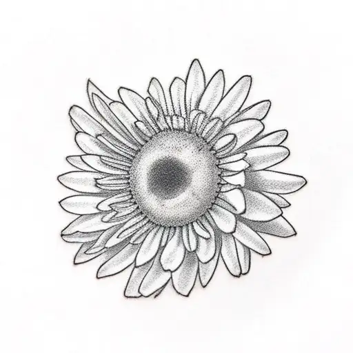 tiny sleeping dragon on a daisy tattoo design idea