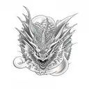sleeping dragon tattoo design idea