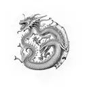 sleeping dragon tattoo design idea