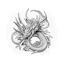 sleeping dragon tattoo design idea