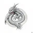 tiny sleeping dragon tattoo design idea