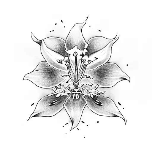 red lilies spider japanse oldschool tattoo design idea