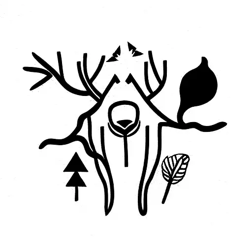 minimalist tatoo that express love for nature and all wild things tattoo design idea