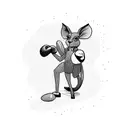 kangaroo with boxing gloves doing a uppercut  tattoo design idea