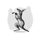 kangaroo with boxing gloves doing a uppercut  tattoo design idea