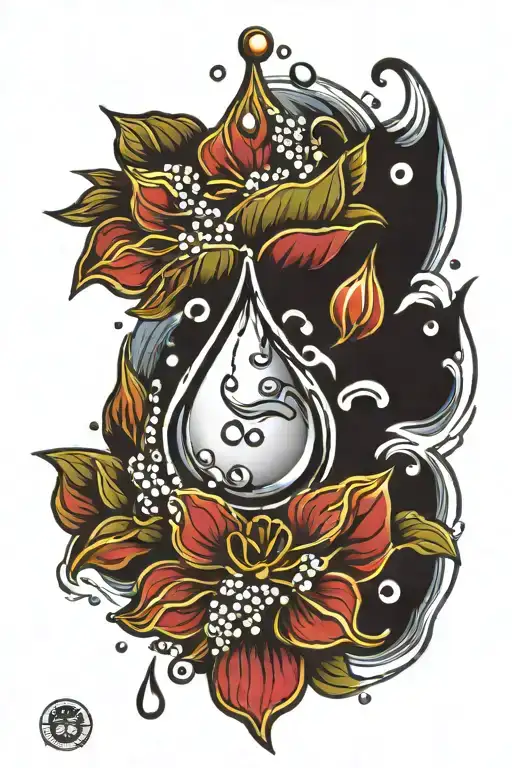 Water drops Wrap tattoo design idea