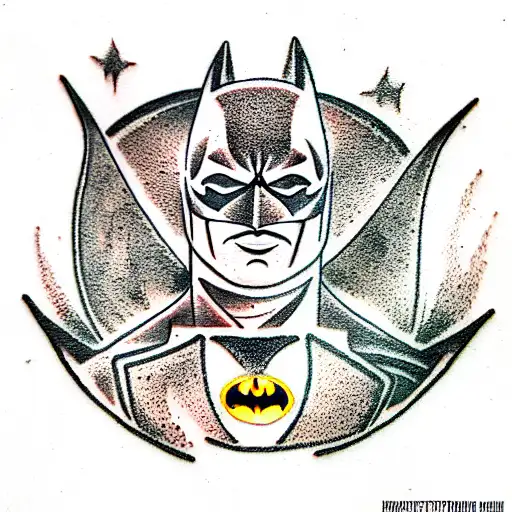  batman shitting tattoo design idea