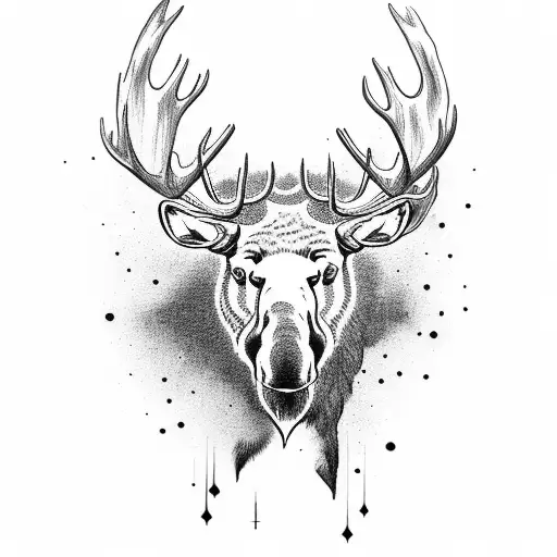 moose, elk, bear tattoo design idea