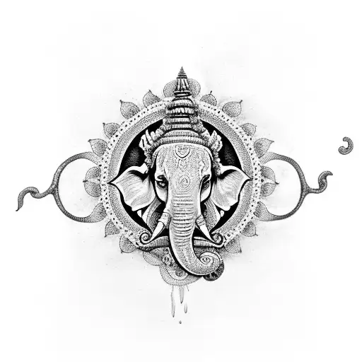 Ganesha Tattoos Design On Thigh - Tattoos Designs